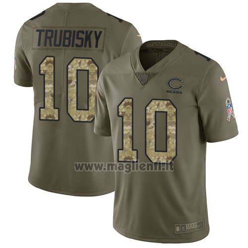 Maglia NFL Limited Chicago Bears 10 Mitchell Trubisky Stitched 2017 Salute To Service
